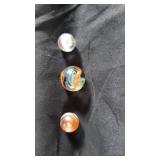 3 VARIOUS GLASS MARBLES