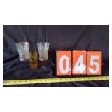 3 CARNIVAL GLASS TUMBLERS