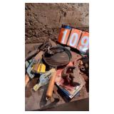 GROUP LOT OF MISC TOOLS & CAST IRON SKILLET