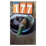 GRANITE WARE PANS & OLD BOTTLE