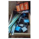 BOX OF ELECTRICAL RELATED & CHALK