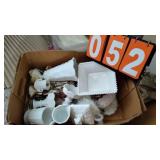 GROUP LOT OF VARIOUS PIECES OF MILK GLASS