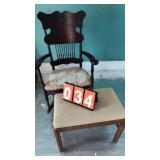 ROCKING CHAIR & UPHOLSTERED BENCH