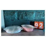 2 PYREX CASEROLE DISHES WITH LIDS