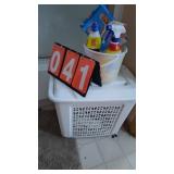 BATHROOM CLEANERS & HAMPER