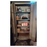 METAL CABINET & CONTENTS