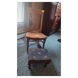 BIRDS EYE MAPLE ROCKING CHAIR & FOOT STOOL