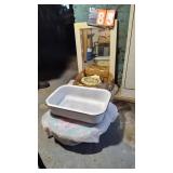 MISC. GROUP LOT GRANITE WARE, GAMES, MARBLE