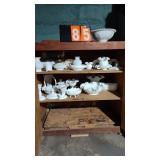 GROUP LOT OF HOBNAIL MILK GLASS
