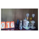MISC. GROUP WITH LAMPS, PHONE & CLOCK