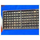 Vintage Wood Letterpress Printers Drawer Tray