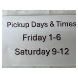 Pickup Days & Times