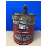 Vintage Unico 5 Gal. Motor Oil Can