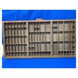 Vintage Wood Letterpress Printers Drawer Tray