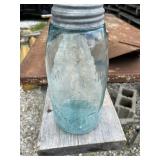 Mason's 1/2 Gal 1858 Canning Fruit Jar w/ Cross