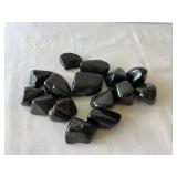 Jet Black Tumbled Stones for Jewelry or Crafts