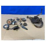 Vtg. Hand Crank Grinder & Drill Grinding Stones