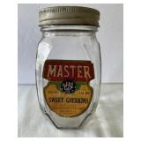 Vintage Masters Sweet Gherkins Pickle Jar