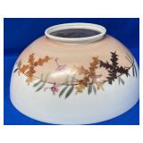 Milk Glass Painted Lamp Shade 14' Hanging Style