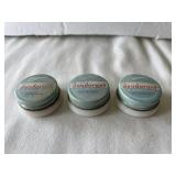 (3) Laymonï¿½s Deodorant Milk Glass Jars