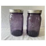 (2) QT Purple Ball Canning Fruit Jars