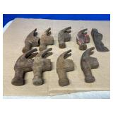 8 Vintage Old Hammer Heads & a Hatchet Head