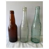 3 Vintage Brewery Beer Bottles