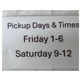 Pickup Days and Times