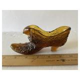 Fenton Amber Daisy & Button Glass Shoe