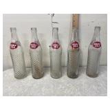 5 Vintage Double Cola Soda Bottles 16 oz.