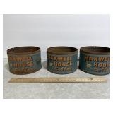 (3) Maxwell House Coffee Tins