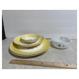 Fire King BC Comic Strip Bowl + Autumn Gold Dishes