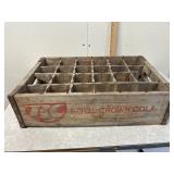 Vintage RC Royal Crown Wood Crate 24 Bottles