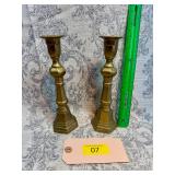 Pair of antique brass candlesticks