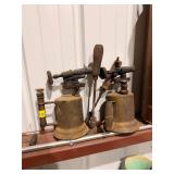 2 vintage blow torches and soldering irons