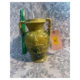 Vintage green majolica vase