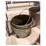 2 old galvanized buckets with holes