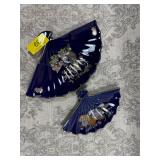 Vintage porcelain hand painted Japanese fans