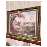Large ï¿½fox huntï¿½ framed picture
