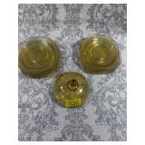 Misc amber/yellow depression glass. CHIPPED