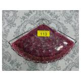 Fenton Ruby Fanshaped tray/dish