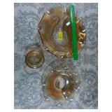 Jeanette iros carnival bowl and misc glass