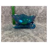 Westmoreland Blue Santa sleigh chipped