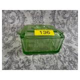 Anchor Hocking Uranium/vaseline glass dish GLOWS