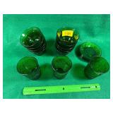 Set of anchor hocking forest green desert bowls
