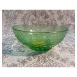 Depression glass poinsettia print bowl