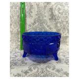 Fenton Cobalt Blue footed bowl