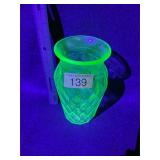 Hazel Atlas Uranium glass vase