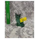 Fenton Emerald Green Glass Cat