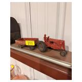 Vintage tractor tow with trailer